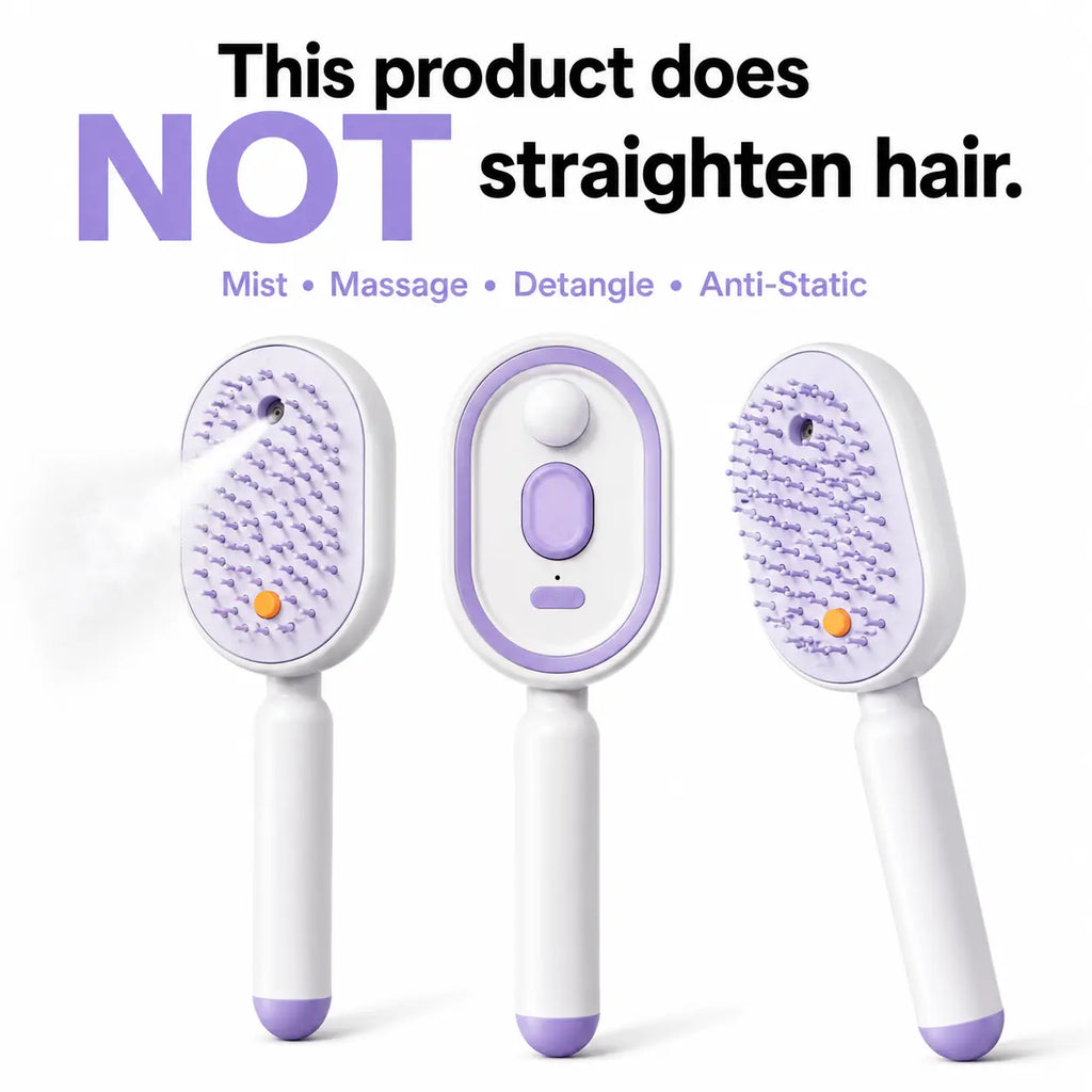 Revitalize Your Hair with the Electric Spray Air Cushion Massage Comb - Self-Cleaning, Anti-Tangle, and Anti-Static for Effortless Frizz Control!